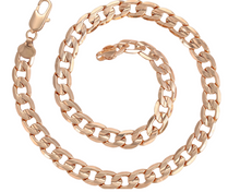 Load image into Gallery viewer, 18k gold plated hip hop chain, 12mm wide, 24 inch long.