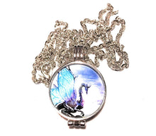 Load image into Gallery viewer, Silver dragon aromatherapy locket necklace with 24-inch chain.
