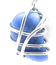 Load image into Gallery viewer, The Black Pearl, LLC Vicki Laurayne Collection Blue Agate Wire Wrapped Stone with 925 Sterling Silver Chain
