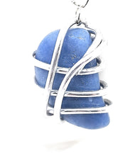 Load image into Gallery viewer, The Black Pearl, LLC Vicki Laurayne Collection Blue Agate Wire Wrapped Stone with 925 Sterling Silver Chain

